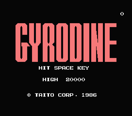 Gyrodine title screen for MSX